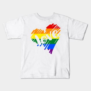 Gay Pride Rainbow Scribble Heart From Ricaso Kids T-Shirt